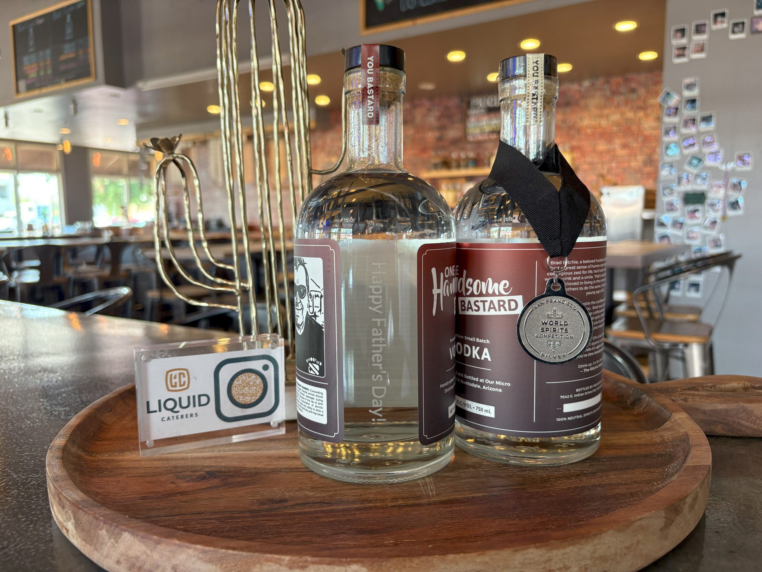 One Handsome Bastard is offering limited-edition, custom-engraved Father’s Day vodka bottles. Courtesy One Handsome Bastard