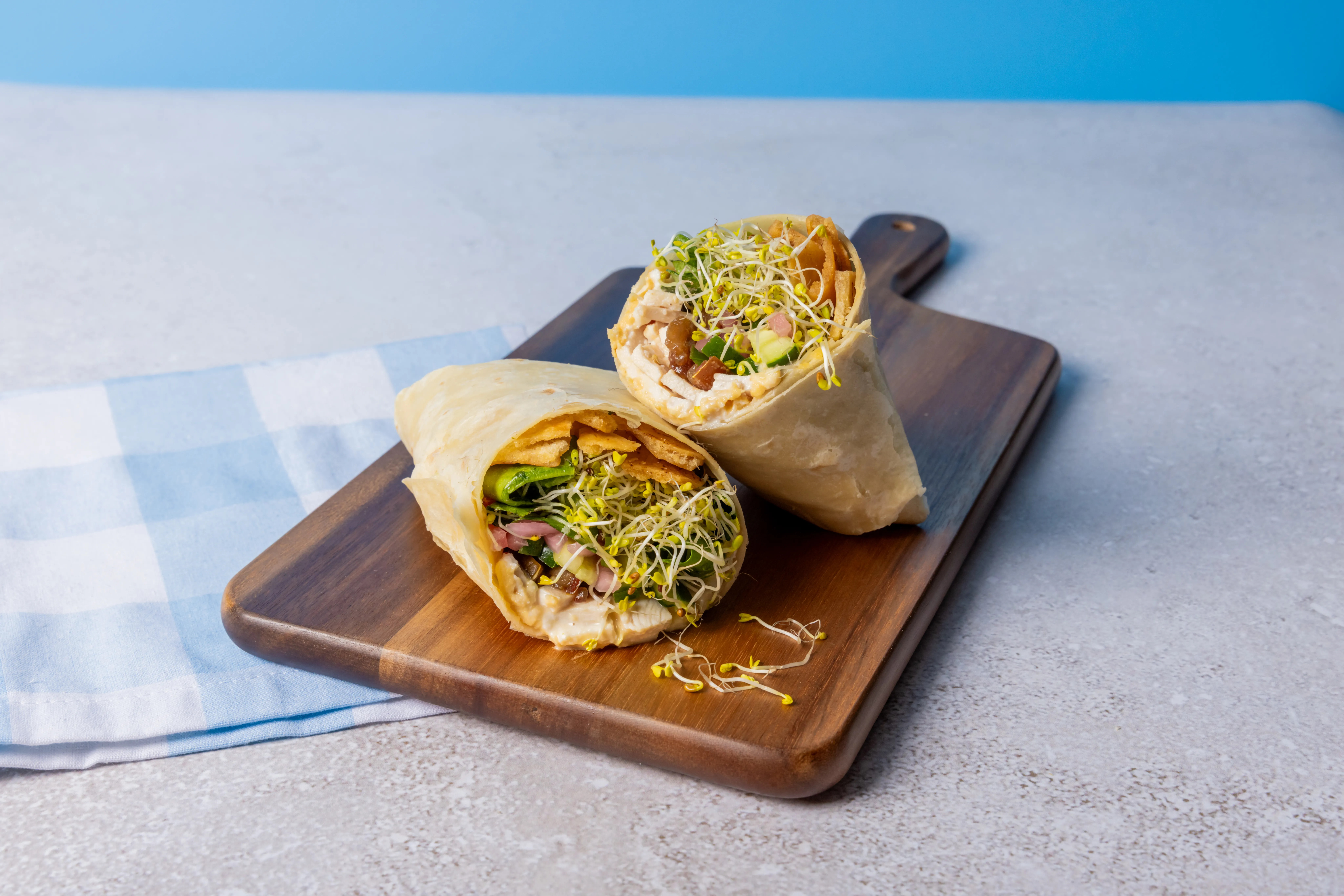 Chicken & Hummus Crunch Wrap. Courtesy Mendocino Farms